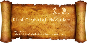 Királyfalvi Márton névjegykártya