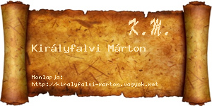 Királyfalvi Márton névjegykártya