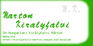 marton kiralyfalvi business card